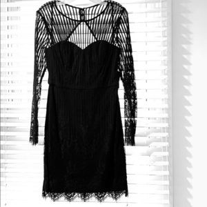 Black Long Sleeved Lace Guess Dress